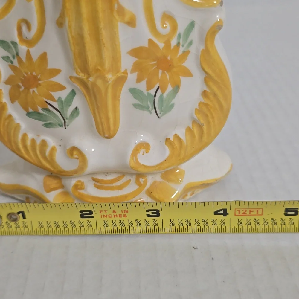 Vintage Hand Painted Cash Family Blue Ridge Pottery Violin Vase / Wall Pocket